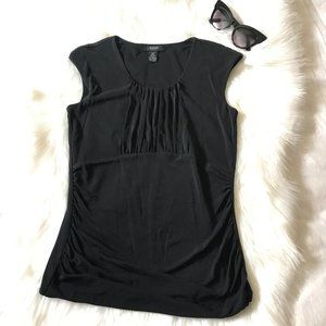 3x$25 Alfani Fitted Silk Top with Bust Enhancing Pleats